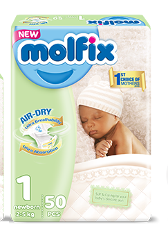 Molfix Airdry baby Diaper-mini 2-5kg count 50